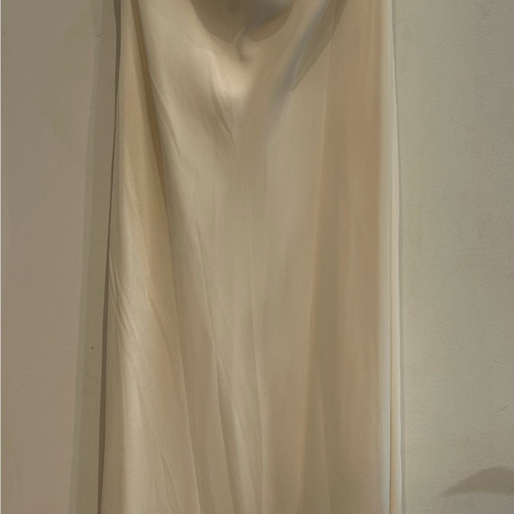 ABS Allen Schwartz Cream Wedding Dress